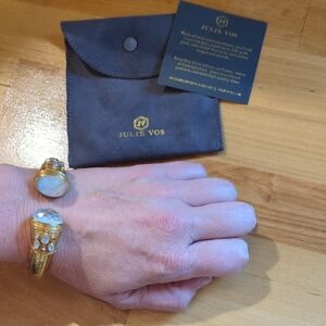 Julie Vos Gold Cuff with White Accents